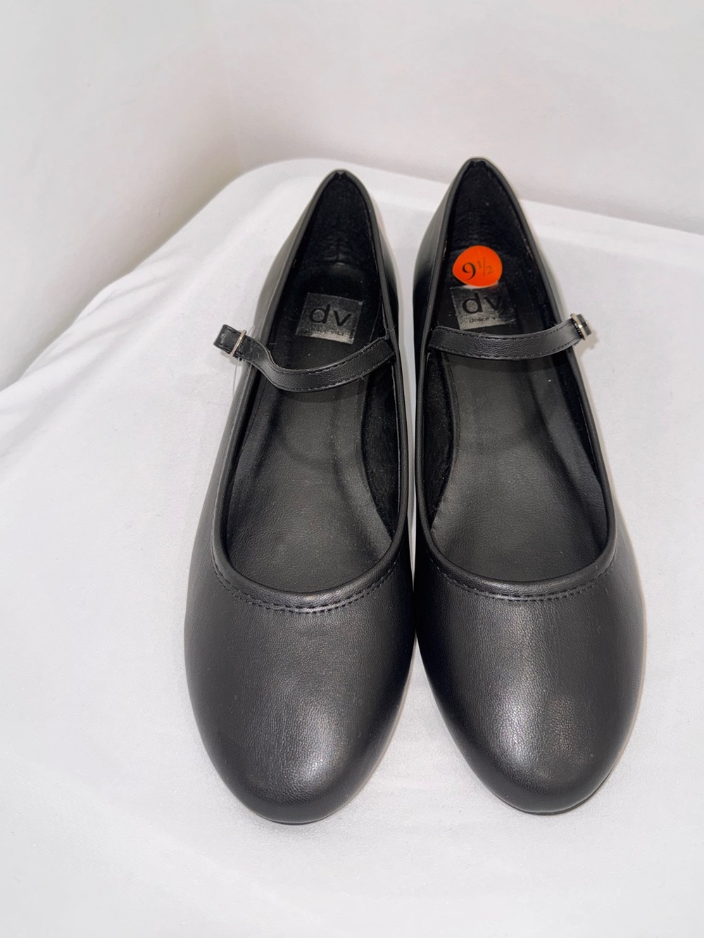Dolce Vita Black Mary Jane Leather Flats Size 9.5 NWOT